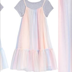 Zunie Tiered slip dress with t shirt size 5